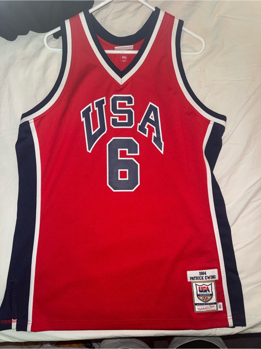 Mitchell & Ness Red USA Basketball Jersey Patch Detail